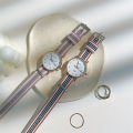 Japanese-style minimalist watch for girls junior high and high school ins-style student forest simple canvas with small fresh Japanese smiley face. 