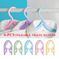 6 pcs Foldable, Travel Hangers, Portable Folding Clothes Hangers Cloth Hanger Rack Travel Accessories Foldable Clothes Drying Hanger. 