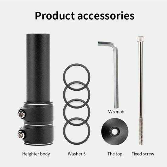 Bike Stem Riser Bike Fork Stem Extender Bicycle Handlebar Raiser Head Up Adapter,Bike Handlebar Riser - Black
