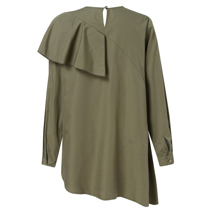 Ladies%20Islamic%20Clothing%20Modest%20Tops%20Solid%20Color%20Tunic%20Muslim%20Women%20Loose%20Casual%20Fashion%20Round%20Neck%20Women'S%20Long%20Sleeve%20T-Shirt%20-%20Image%203