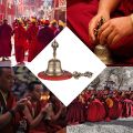 Tibetan Buddhist Bell Bronze Hand Bell with Vajra Padding for Meditation Prayer. 