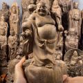 Agarwood Maitreya Ornaments Wood Carving Crafts Rosewood Ornaments Office Feng Shui Gift White Kyara Cabinet Decoration. 