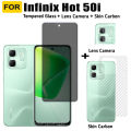 infinix Hot 50i Anti-Spy Tempered Glass for Hot 40i 40 Pro 30i 30 Play Privacy Screen Protector 3 in 1 Carbon Fiber Film and Camera Protector.
