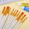 10 Pcs Artists Paint Brush Set Acrylic Watercolor Round Pointed Nylon Tip Multifunction Hook Line Short Pointed Pen. 