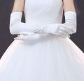 Cosplay Party Stage Performance Women Full Finger Shine Long Velvet Gloves.