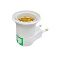 1PC LED Light Holder Bulb Adapter Converter Socket EU Plug PBT PP To E27 ON/OFF White Lamp Base. 