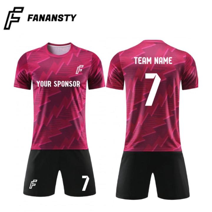 DIY Football Uniform Men Kids Soccer Jersey Set Custom Name Number Logo Training Suit 2 Shirt And Shorts For Boys Gỉrls