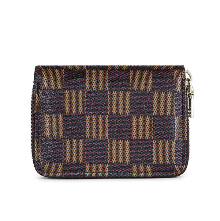 Male Female Leather Card Holder Small Zipper Wallet