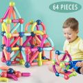64 pcs Brain Development Magnetic Stick toy for kids. 
