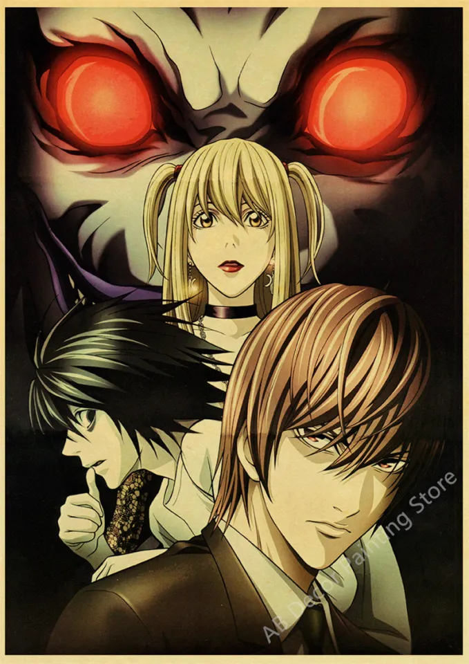 Hot Anime Death Note Poster Retro Kraft Paper Prints L Lawliet