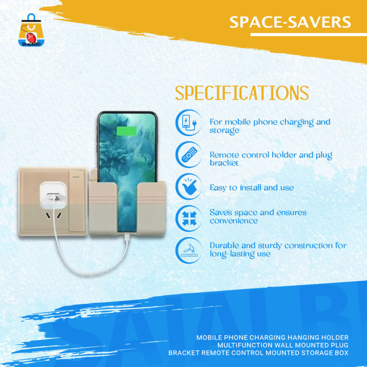 Mobile%20Phone%20Charging%20Hanging%20Holder%20Multifunction%20Wall%20Mounted%20Plug%20Bracket%20Remote%20Control%20Mounted%20Storage%20Box%20-%20Image%203