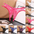 Lace Open Crotch Women'S T-Back Panties Sexy Lingerie Hollow Out G-String Seamless Low Waist Ultra Thin Thongs Underwear trussiki.