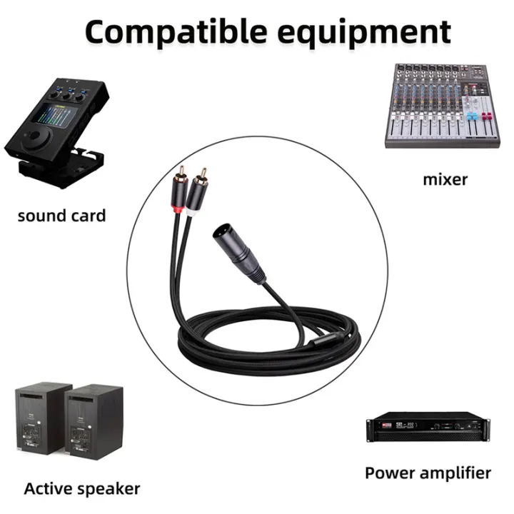NANLIY%202X%20XLR%20to%20Dual%20RCA%20Audio%20Cable%20A1%20XLR%20Male%203%20Pin%20to%20Dual%20RCA%20Male%20Plug%20Stereo%20Audio%20Cable%201M%20-%20Image%206