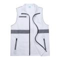 customized LOGO new casual summer Joker young men's solid composite reflective sleeveless lapel zipper women vest top. 