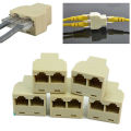 RJ45 Ethernet LAN Network Y Splitter 2 Way Adapter 3 Port Coupler /Pack of 5 Pcs. 