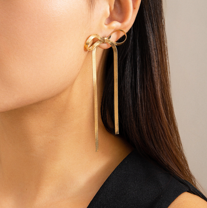 Fashion%20Simple%20Bow%20Gold%20Earrings%20Necklace%20Bracelet%20Set%20for%20Women%20Personality%20Trend%20Party%20Dinner%20Jewelry%20Set%20Accessories%20-%20Image%204