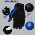 Motorcycle Hand gloves for biker or Pro-Biker Full hand Gloves screen touch. Blue.