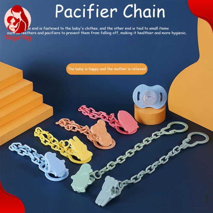 Baby Pacifier Chain Clip | Food Grade Silicone Holder | Anti-Drop Strap for Pacifiers & Teether Toys