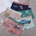 Children's Cotton Underwear Boys' Children's Middle and Big Children's Smiley Face Cartoon Boys' Boxers Boxers Underpants. 