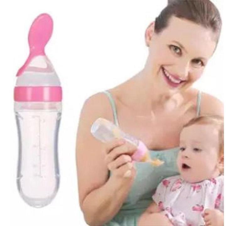 Exclusive Silicone Cereal Bottle with Feeding Spoon for baby