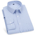 Men's Long Sleeved Shirt Business Casual Classic Plaid Striped Checked Blue Purple Male Social Dress Shirts for Man Button Shirt. 
