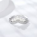 Follow Cloud 1.5ct Pearl Water Drops Pear-shaped Moissanite Diamond Rings for Women Wedding Band Jewelry S925 Sterling Silver. 
