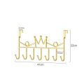7 Hooks Hanging Door Hanger Metal Bracket Removable Storage Rack Simple Style Home White Wall Decoration.