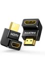 Hdmi মেল থেকে ফিমেল 90 ডিগ্রি l শেপ চেঞ্জার অ্যাডাপ্টার/পিসি মনিটর-কালো. 