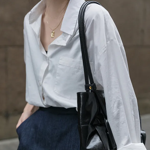 Spring%20White%20Shirt%20Female%20Student%20Inner%20Wear%20Outer%20Wear%20All-Match%20Bandage%20Dress%20Long-Sleeved%20Shirt%20Top%20Female%20Western%20Style%202022%20New%20-%20Image%204