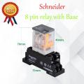 AC 220V/240V Schneider Coil 8 Pin DPDT Power Electromagnetic Relay With Base. 