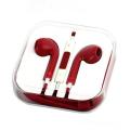 New Headset Earphone Volume Adjustable With Mic For Apple iPhone 5 5S 4 4S 3GS 3G Red. 