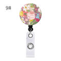 Badge Reel Clip Badge Holder Students Doctor ID Card Holder New Style Oil Painting Flower Cute Retractable Nurse.