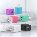 Multicolor 2.4A Dual USB Port Wall Charger. 
