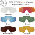 ALBA OPTICS Delta/Stratos Photochromic Lenses Replaced Polarized Lenses for Cycling Sunglasses Blue Red Color. 