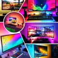 Dream Color RGBIC LED Strips Computer Monitor Back Light Bar USB 5V Screen Color Sync Smart Software Control Ambient Decor Lamp. 