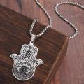 Spiritual Fatima Hand Hamsa Pendant Necklace Woman Evil Eye Vintage Jewelry Men Necklace. 