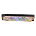 Wind Instrument Metal Painted Harmonica Educational 16 Holes 16 Holes Harmonica Cartoon Pattern Cute Mouth Organ Playing.