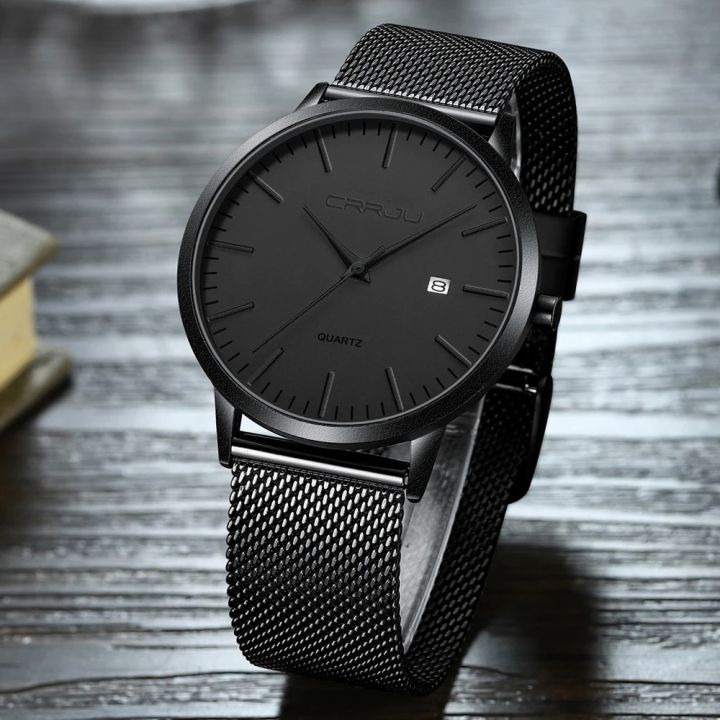 CRRJU%20Fashion%20Mens%20Watches%20Ultra%20Thin%20Quartz%20Watch%20Men%20Casual%20Slim%20Mesh%20Steel%20Waterproof%20Sport%20Watch%20Black%20Relogio%20Masculino%20-%20Image%203