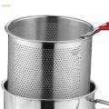 Deep Frying Pot Stainless Steel Cooking Pot for Dining Room. 