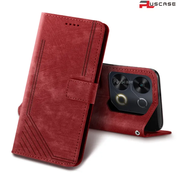 PlusCase%20for%20itel%20P65%204G%20Vintage%20PU%20Leather%20Wallet%20Case%20Flip%20Stand%20Card%20Slot%20Cover%20-%20Image%202