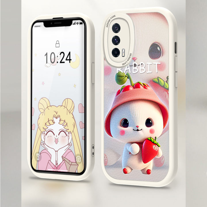 FINDWORLD%20for%20Redmi%20Note%2011/Note%2011S%20Cartoon%20Cute%20Rabbits%20Lambskin%20Texture%20Soft%20Silicone%20PU%20Leather%20Back%20Cover%20Phone%20Case%20-%20Image%205