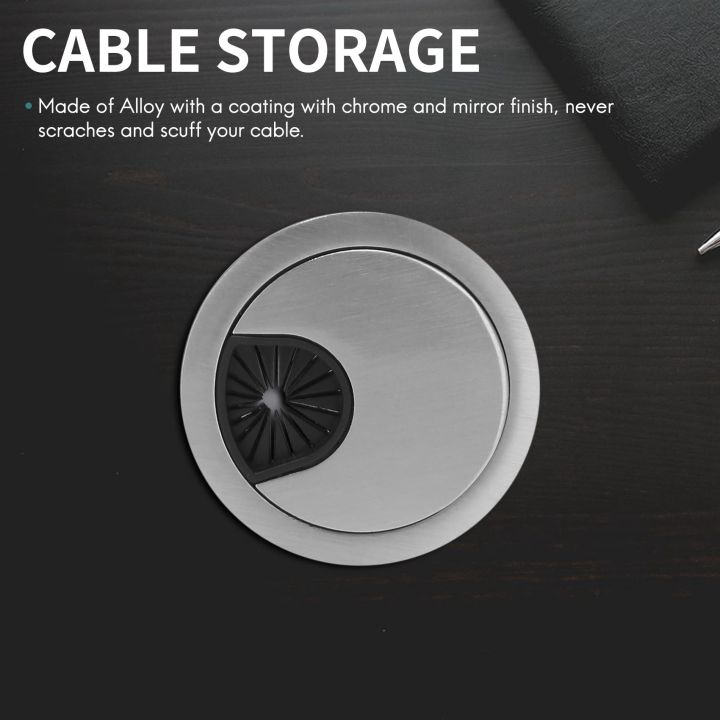 PC%20computer%20stainless%20steel%2050%20mm%20diameter%20Desk%20grommet%20cable%20hole%20cover%20-%20Image%203