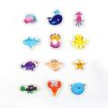 12pcs/lot Animal Fridge Magnet Fish and Crab Wooden Fridge Magnet 3D Cartoon Sticker Toy for Kids Diy Office Whiteboard Gadget. 