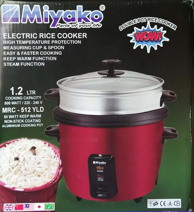 Miyako%201.2%20Liter%20Double%20Pot%20Rice%20Cooker%20MRC-512YLD%20-%20Image%202