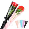 50pcs Single Rose Sleeves Flower Wrapping Bag Bouquet Packaging Bags Clear Cellophane Floral Wrappers For Valentine's Day Demoo.