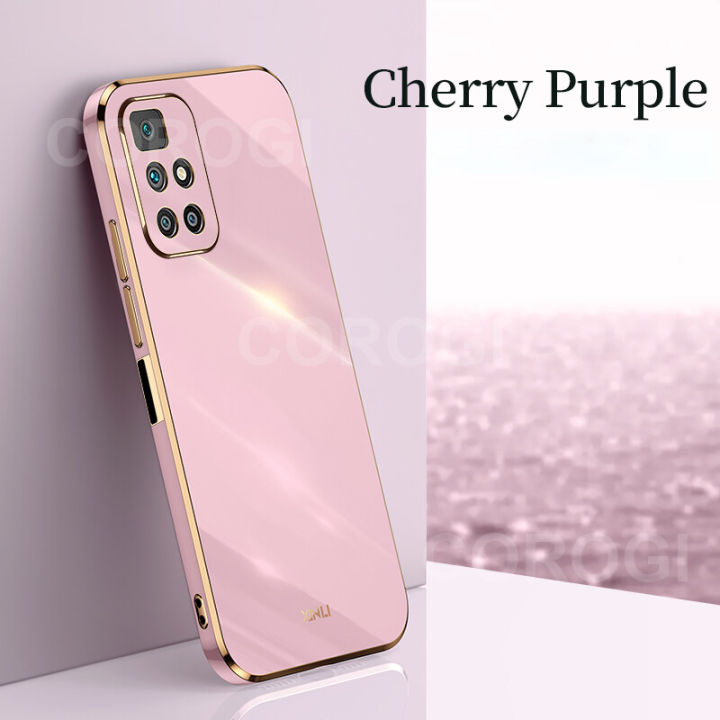 ILING Case For Xiaomi Redmi 10 2022 / Redmi 10 4G, Ultra Thin Elegant Gradient Color Sparkling Back Design Electroplated Edging Soft Silicone TPU Shockproof Phone Case Girls Cover (Blue