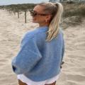 Autumn O-neck sweater Cozy Fashion Women's Rib knitted sweater Winter Casual Mohair sweater for All-match Outdoor Daily wear Office attire Street style.