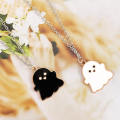 Fashion Black White Ghosts Couples Necklaces for Women Men Cute Cartoon Lovely Charm Pendant Friendship Necklace Halloween Jewelry Gift.