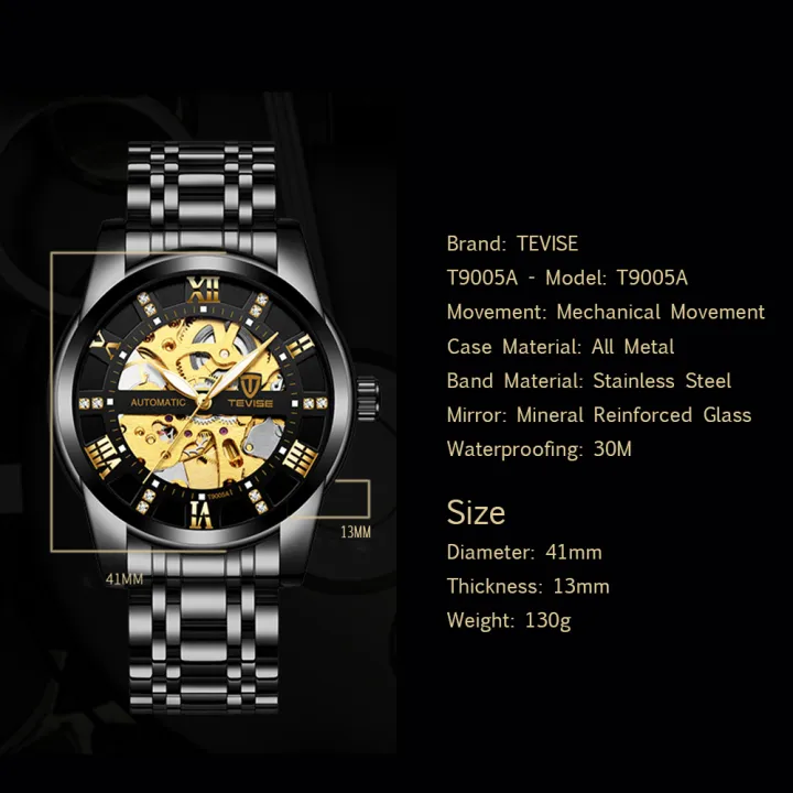TEVISE%20T9005A%20Automatic%20Skeleton%20Diamond%20Scale%20Luminous%20Men%20Mechanical%20Watch%20-%20Silver%20-%20Image%203