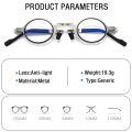Metal Foldable Reading Glasses Men Anti-Blue Light Portable Presbyopia Spectacles Frame Cooling Glasses with Case +1.0 To +4.0.